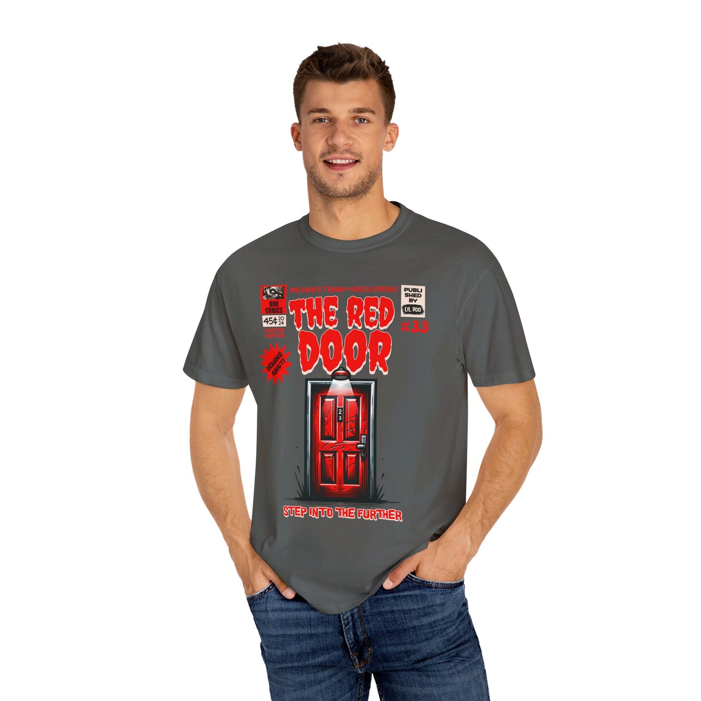 The Red Door inspired T-Shirt, Step into the further - Comic Book Cover Style - Horror Nights