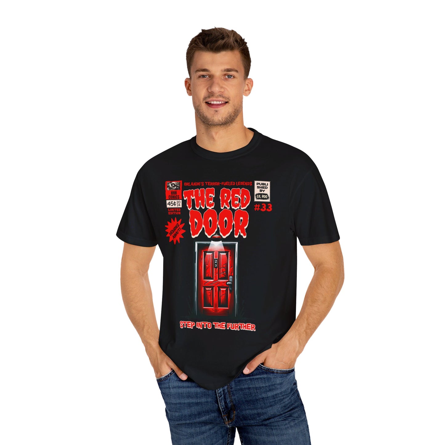 The Red Door inspired T-Shirt, Step into the further - Comic Book Cover Style - Horror Nights