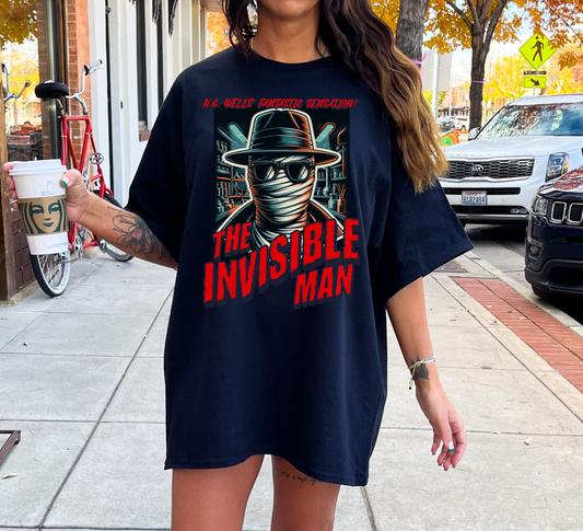 Invisible Man Shirt - Classic Monsters Movie Poster Style Tee, Vintage Horror Apparel, Retro Halloween Graphic T-Shirt